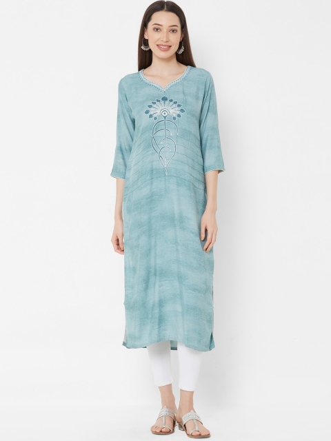 

ZOLA Women Blue Embroidered Thread Work Kurta