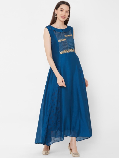 

ZOLA Women Blue Floral Thread Work Anarkali Kurta