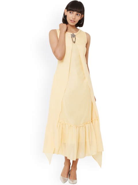 

ZOLA Women Yellow Keyhole Neck Anarkali Kurta