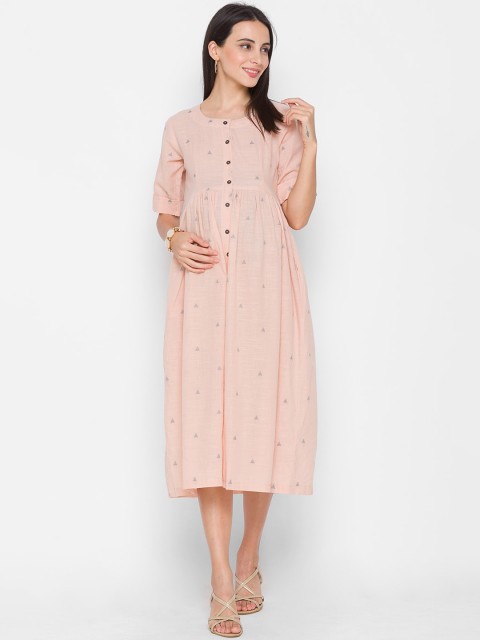 

ZOLA Women Peach-Coloured Maternity Dress