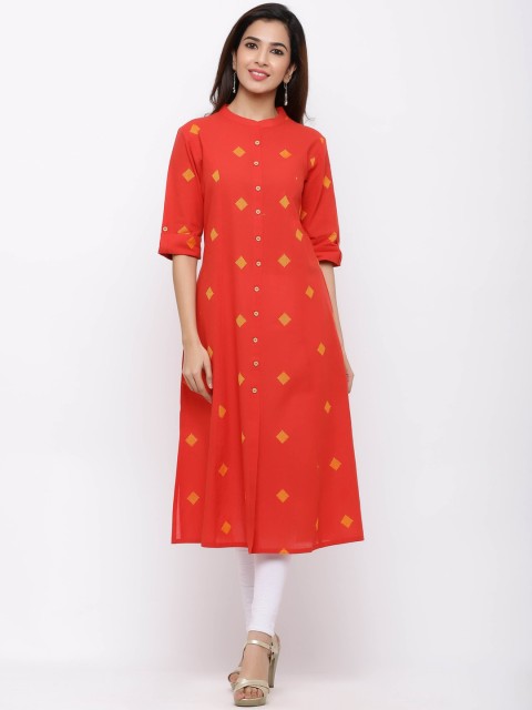 

ZOLA Women Red Geometric Printed Kurta