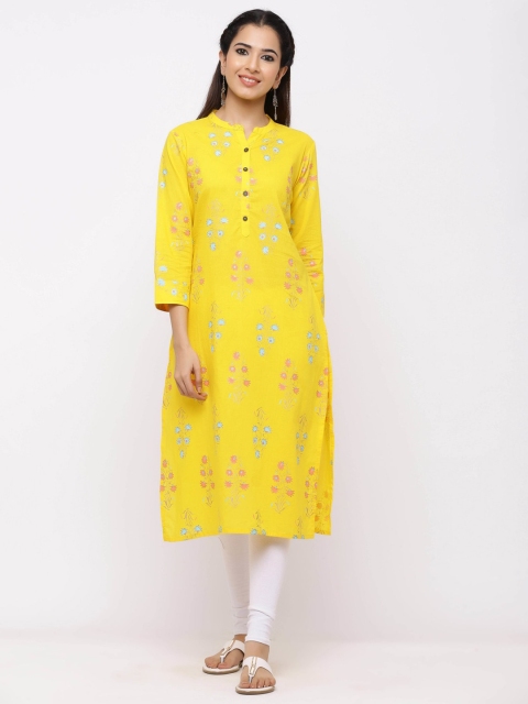 

ZOLA Women Yellow Floral Printed Kurta
