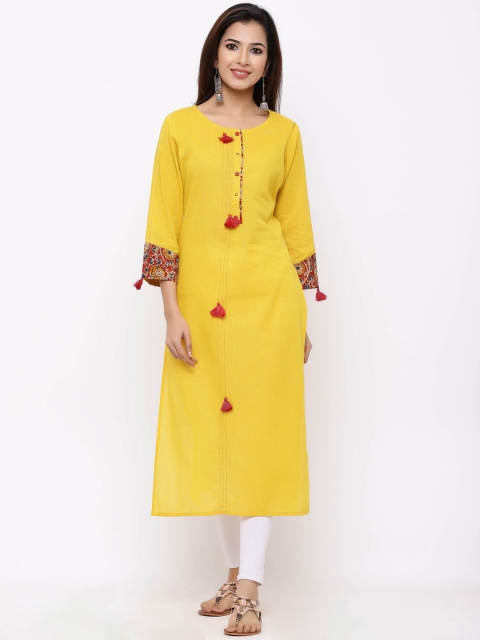 

ZOLA Women Yellow Straight Kurta
