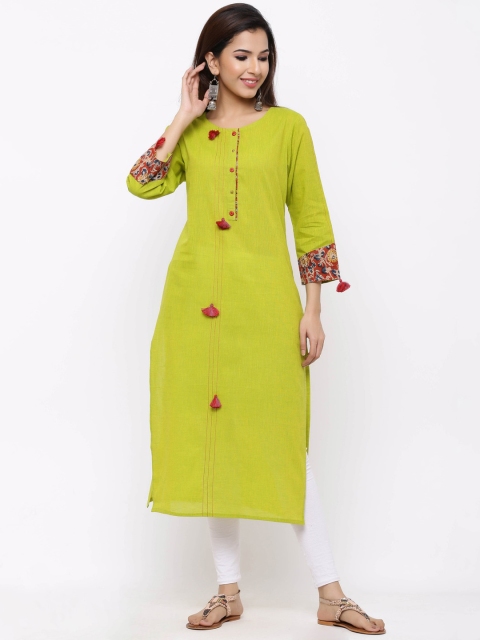 

ZOLA Women Green Straight Kurta
