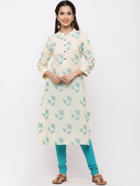 

ZOLA Women Blue Floral Printed Straight Kurta