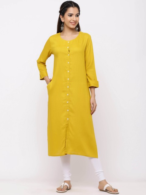 

ZOLA Women Yellow Straight Kurta