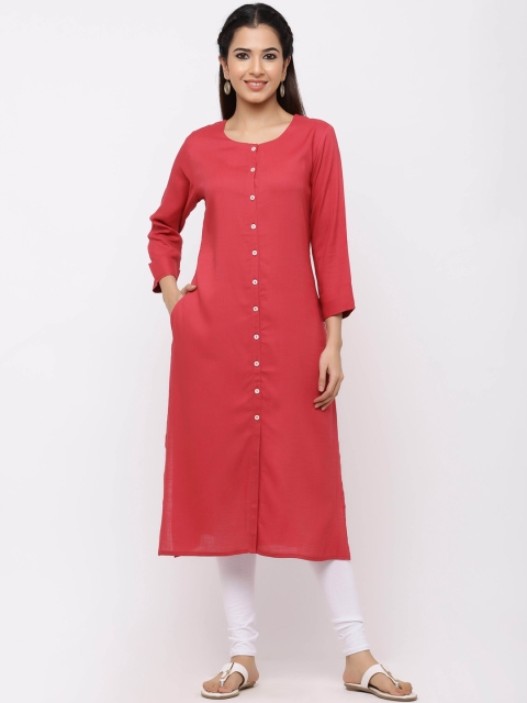 

ZOLA Women Pink Straight Kurta