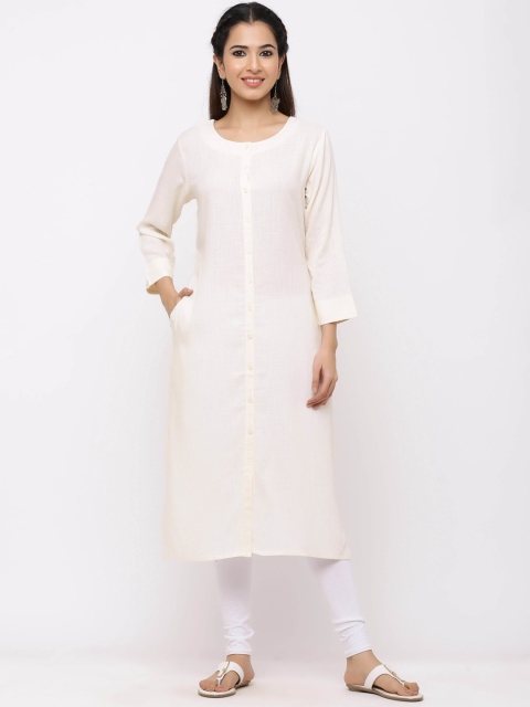 

ZOLA Women Off White Straight Kurta