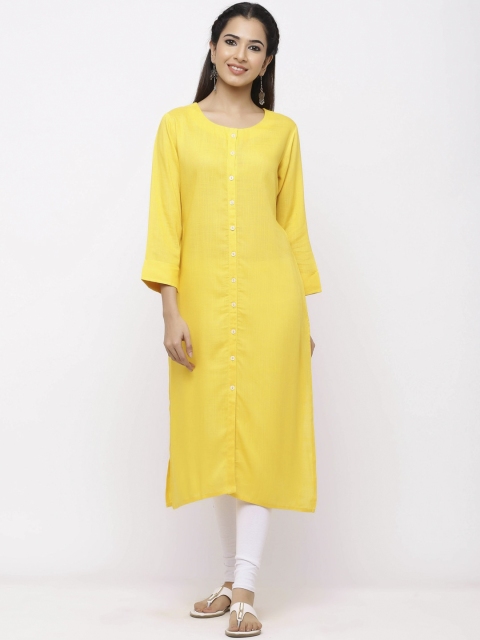 

ZOLA Women Yellow Straight Kurta