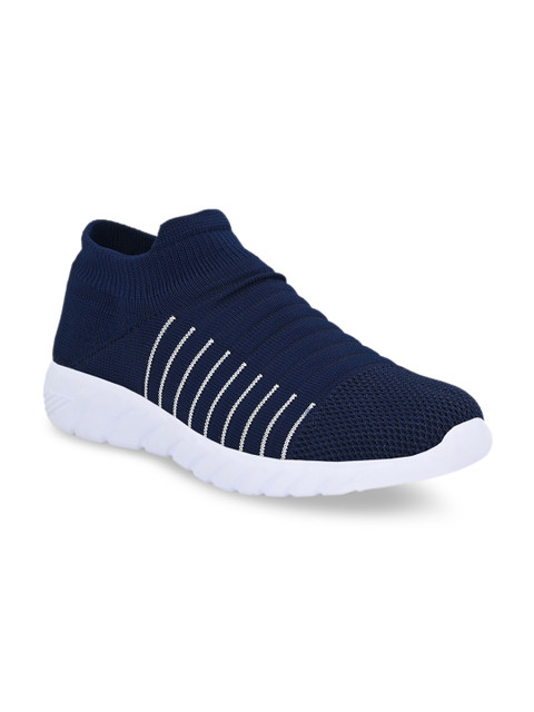 

ELIXIR MAN Men Navy Blue Woven Design Slip-On Sneakers