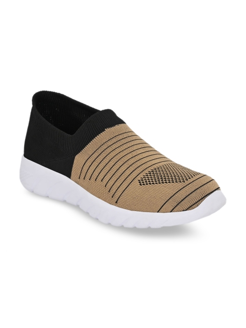 

ELIXIR MAN Men Tan Brown & Black Printed Slip-On Sneakers