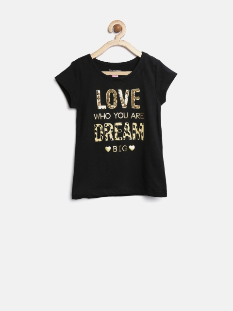 

The Childrens Place Girls Black Printed Regular Top