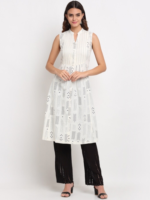

Ekmatra Women Blue Geometric Printed Sustainable Kurta