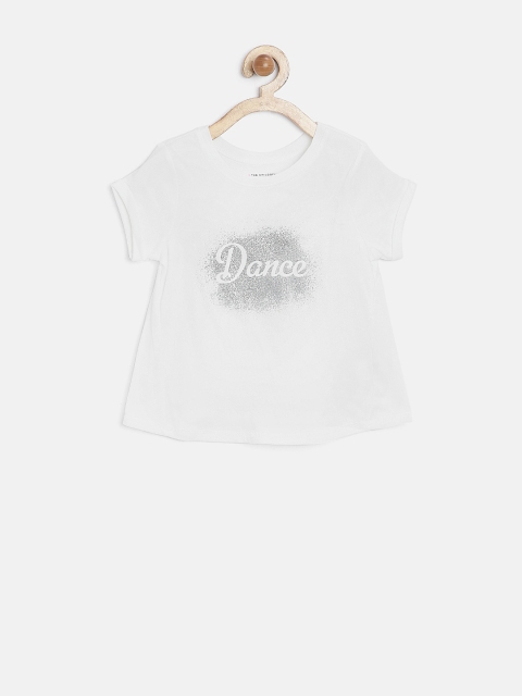 

The Childrens Place Girls White Shimmer Printed Top