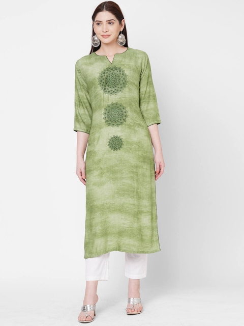 

ZOLA Women Green Ethnic Motifs Embroidered Kurta