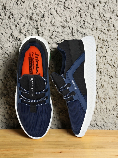 

HIROLAS Men Navy Blue & White Running Shoes