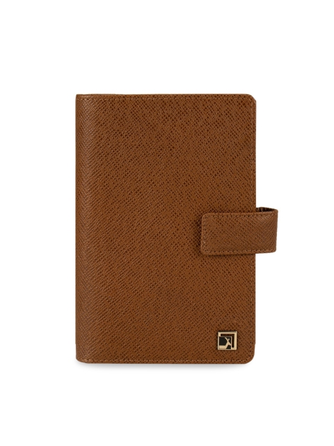 

Da Milano Unisex Brown Textured Leather Passport Holder
