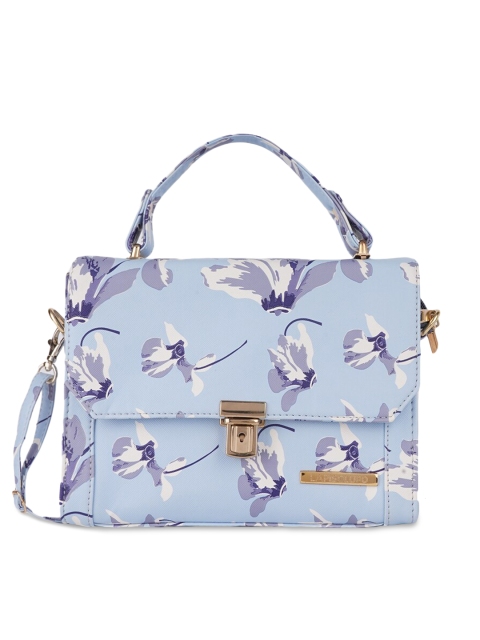 

Lapis O Lupo Blue Floral Printed Structured Satchel