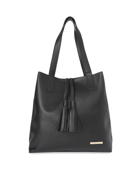 

Lapis O Lupo Black Shopper Shoulder Bag with Tasselled