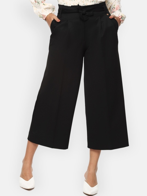 

Van Heusen Woman Women Black Solid Culottes Trousers