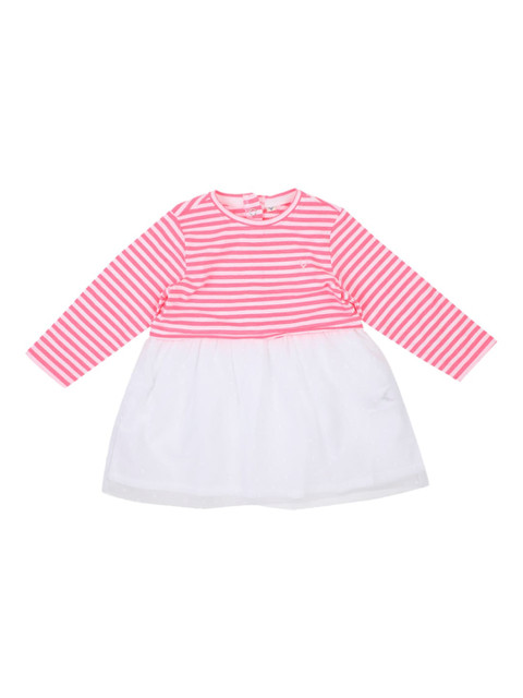 

Allen Solly Junior Girls Pink & White Striped A-Line Dress