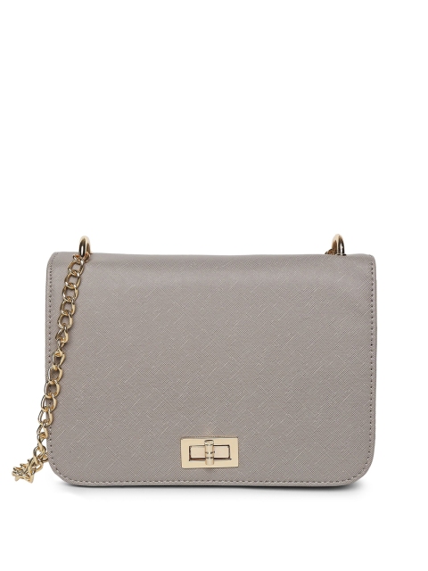 

Lavie Grey Solid Structured Sling Bag