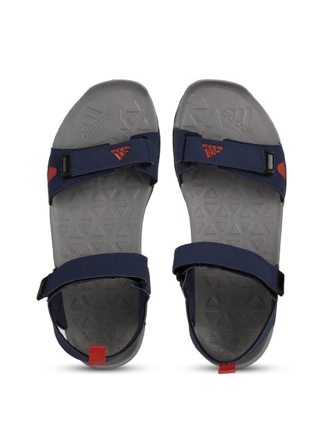 

ADIDAS Men Navy Blue & Red Solid Comfort Sandals