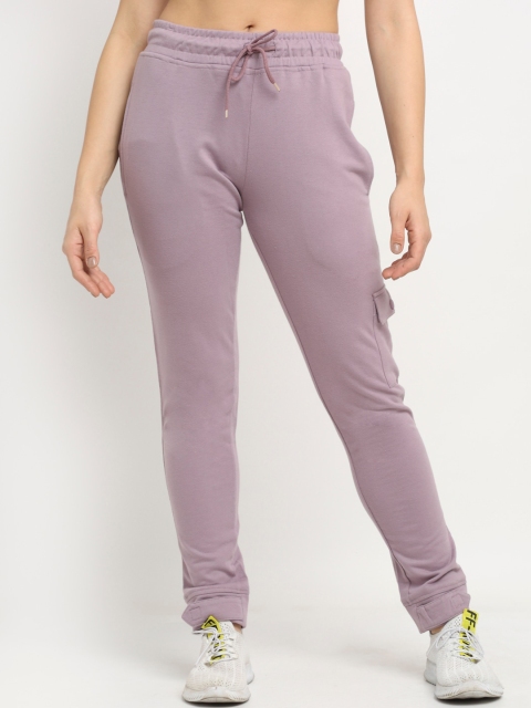 

Club York Women Purple Solid Straight-Fit Joggers