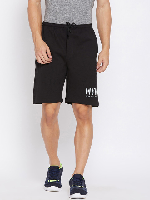 

Wear Your Mind Men Black Mid-Rise Sports Shorts