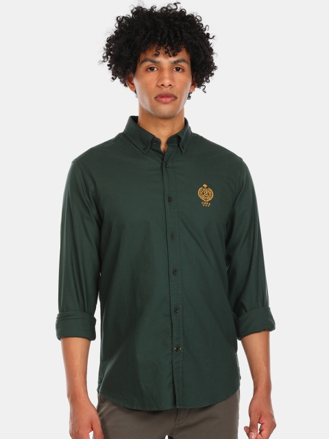 

U S Polo Assn Men Green Casual Shirt