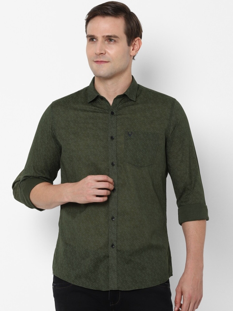 

Allen Solly Men Olive Green Slim Fit Printed Casual Shirt