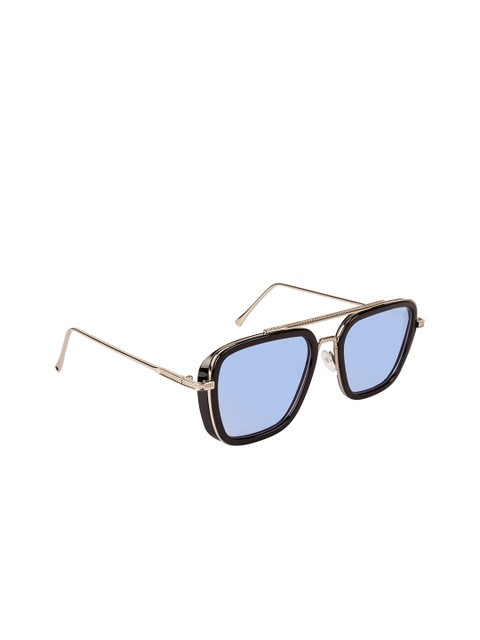 

AISLIN Unisex Blue & Black UV Protected Shield Sunglasses