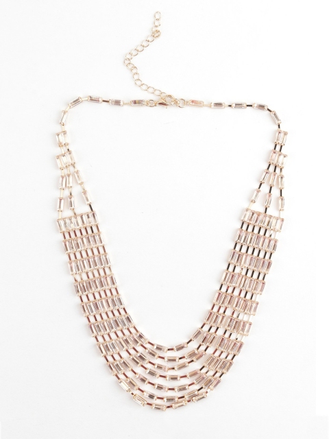 

ODETTE Women Rose Gold Toned & White Metal Layered Necklace