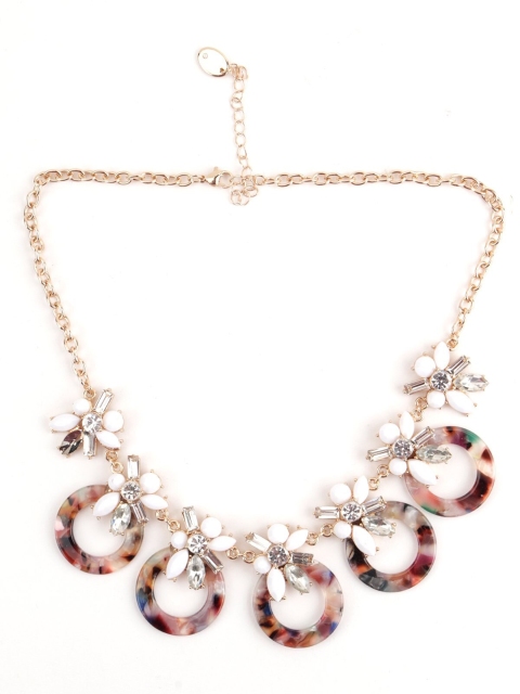 

ODETTE Women Multicoloured Metal Rose Gold-Plated Necklace, Multi