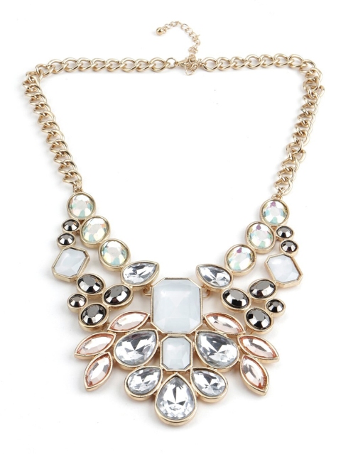 

ODETTE Women Gold-Toned & White Metal Gold-Plated Necklace