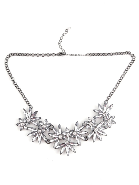 

ODETTE Women White & Silver-Toned Metal Silver-Plated Necklace