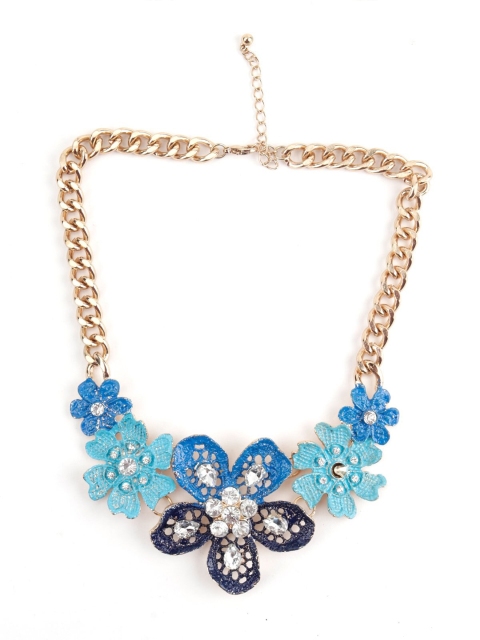 

ODETTE Women Gold-Toned & Blue Metal Gold Plated Necklace