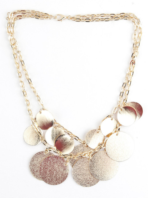 

ODETTE Women Gold-Toned & Maroon Metal Gold-Plated Layered Necklace