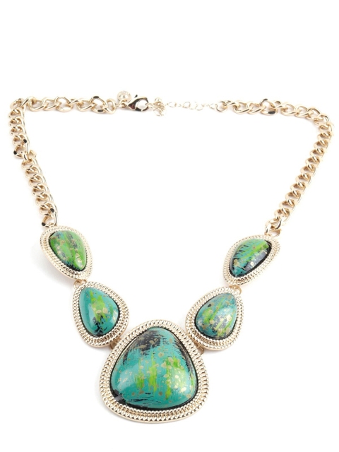 

ODETTE Women Gold-Toned & Green Metal Gold-Plated Necklace