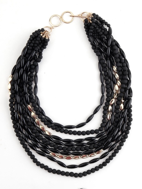 

ODETTE Women Gold-Toned & Black Synthetic Gold-Plated Layered Necklace