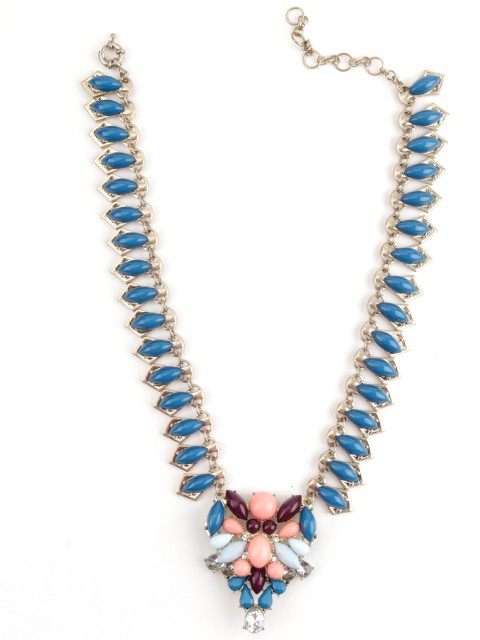 

ODETTE Women Blue & Gold-Toned Metal Gold-Plated Necklace