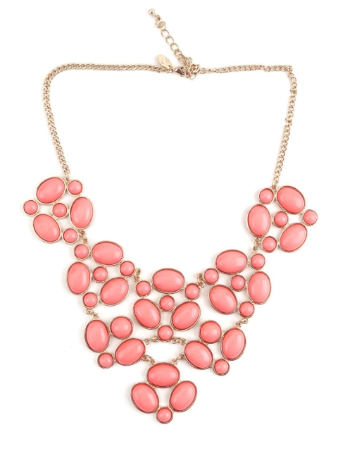 

ODETTE Women Gold-Toned & Pink Metal Gold-Plated Necklace