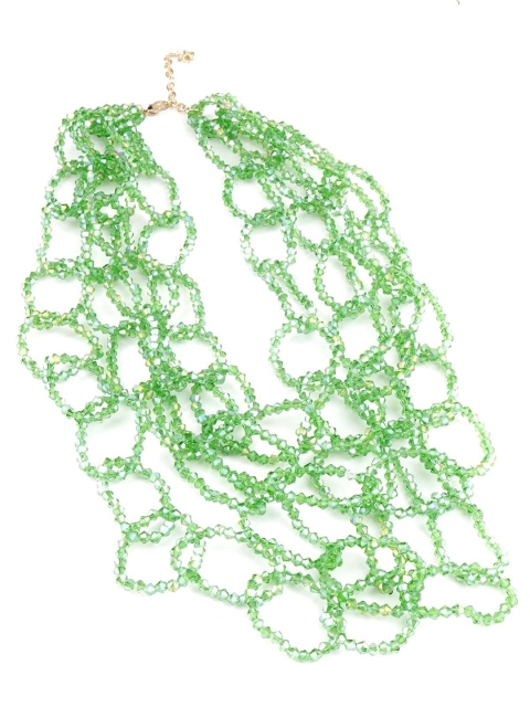 

ODETTE Women Green & Gold-Toned Alloy Layered Necklace