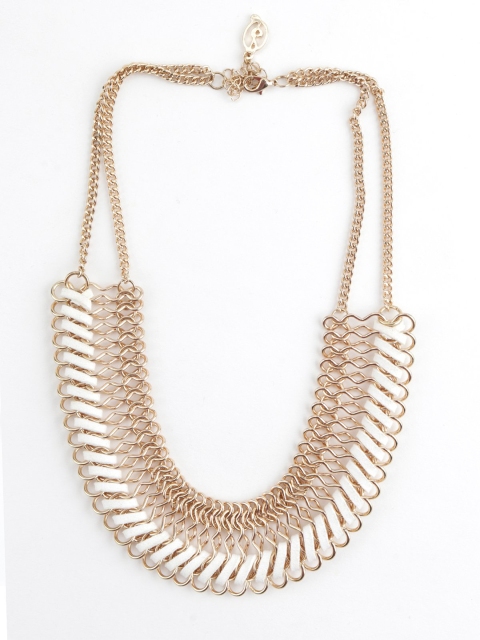 

ODETTE Women Gold-Toned & White Metal Gold-Plated Layered Necklace