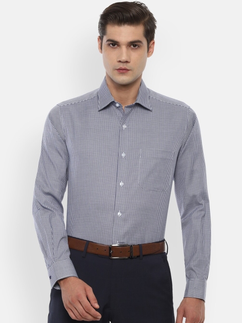 

Louis Philippe Men Grey Slim Fit Micro Checks Checked Casual Shirt