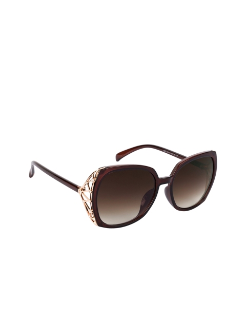

AISLIN Women Brown & Rose Gold Lens Full Rim Butterfly Sunglasses 14361-71-AS-8227
