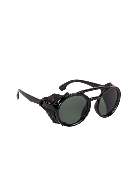 

AISLIN Unisex Green Lens & Black Full Rim Round Sunglasses 14732-99-AS-98036