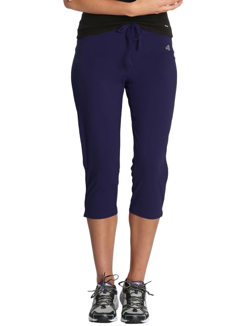 

Jockey Women Navy Blue Solid Regular Fit Capris
