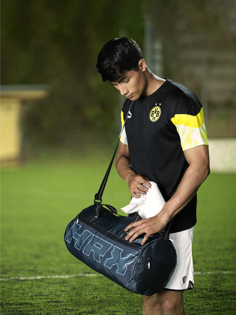 

HRX by Hrithik Roshan Unisex Navy Brand Logo Print Duffel Bag, Navy blue