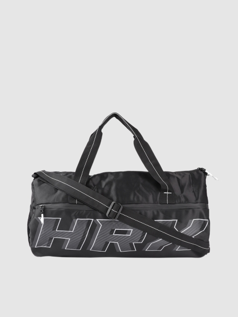 

HRX by Hrithik Roshan Unisex Black & Charcoal Grey Brand Logo Print Duffel Bag